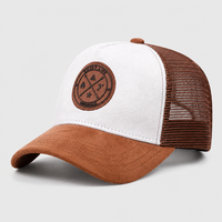 Casquette de baseball trucker respirante à 6 panneaux en maille texturée suède 100 % coton, broderie 3D, décontractée, unisexe, réglable, pour l'extérieur