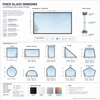 Fenêtre fixe en aluminium au design minimaliste pour galerie d'art moderne et vue sur jardin d'atelier