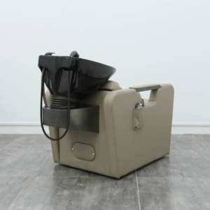 Friseurstuhl im japanischen Stil aus schwarzem PU-Leder mit weißem Waschbecken, <span class=keywords><strong>Massage</strong></span>- und Haarwaschstuhl für Friseursalons - Product Image 4