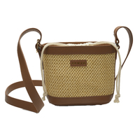 Sac seau en paille tressée polyvalent personnalisé OEM ODM, nouvelle texture, luxe léger, sac à bandoulière unique pour femme