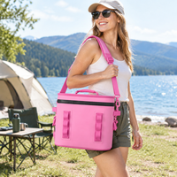 Sac isotherme souple en TPU imperméable rose, anti-fuite, pour plage, camping et pique-nique en extérieur