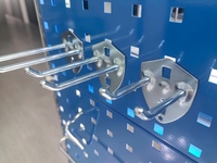 Crochets muraux robustes en métal à double fil pour panneau perforé, antirouille, haute capacité de charge, pour rangement d'outils en garage et atelier