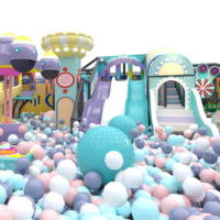 Aoleao Aire de jeux intérieure personnalisée Dreamland avec piscine à balles, toboggan, trampoline, carrousel pour enfants, jeux souples certifiés CE TUV