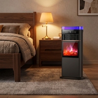 Nouvelle cheminée à atomisation 3D, ventilateur d'air chaud, simulation de flamme, humidificateur à vapeur, télécommande vocale