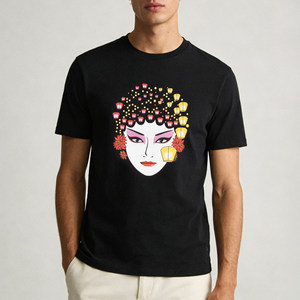 Camiseta de Manga Corta con Diseño Creativo de la Ópera de Pekín de Shanghái 259: Transpirable y Holgada, Perfecta para Conjuntos de Verano - Product Image 4