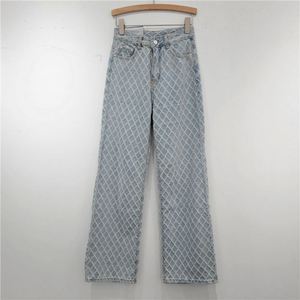 Shimaier nouveau dans les <span class=keywords><strong>vêtements</strong></span> pour femmes diamants Plaid jean droit 2025 printemps mode taille haute poches Denim pantalon <span class=keywords><strong>femme</strong></span> - Product Image 3