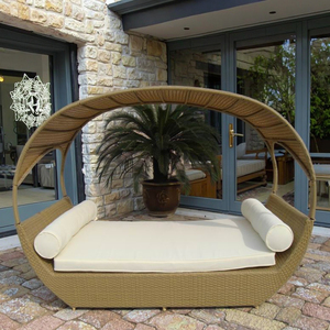 سرير نهاري من الراتان قابل للطي عالي الجودة مع مظلة للشاطئ وحمامات الشمس في الفنادق والفيلات - Product Image 3