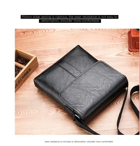Bestseller PU-Leder Herren Umhängetasche Großhandel Individuelles Logo Schultertasche Messenger-Tasche für Geschäftsmänner - Product Image 6
