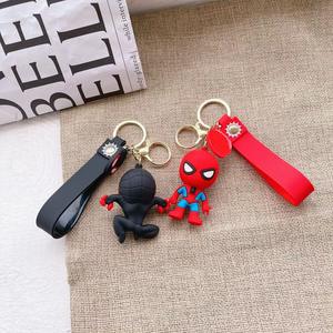 Portachiavi simpatici cartoni animati Spider Man <span class=keywords><strong>Marvel</strong></span> portachiavi decorazione portachiavi auto <span class=keywords><strong>accessori</strong></span> in gomma morbida portachiavi regalo per bambini - Product Image 3