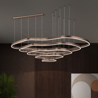 Lustre de luxe en forme de vague de montagne pour hall d'hôtel, escalier, luminaire suspendu LED artistique sur mesure, grande taille, luminaire décoratif de plafond