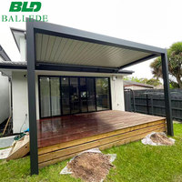 Pergola de terrasse durable avec protection contre la pluie et le soleil, pare-soleil intelligent à lames orientables, pour l'extérieur, toutes saisons
