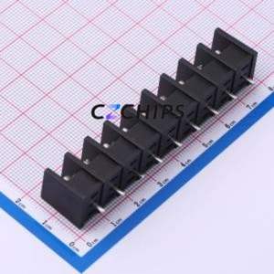 MX35C-8.25-09P-BK01-Cu-S-A Barrier Terminal Block Through hole,P=8.25mm Connector Two Sides 8.25mm 1x9P Straight Pin - Product Image 2