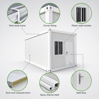 Cabine conteneur démontable 20 pieds, structure en acier préfabriquée modulaire pour bureau de chantier