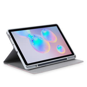 Étui pour Samsung <span class=keywords><strong>Galaxy</strong></span> <span class=keywords><strong>Tab</strong></span> S6 Lite 10.4 pouces avec porte-stylo, couverture en cuir PU de visualisation multi-angle avec poche, réveil/veille automatique - Product Image 4