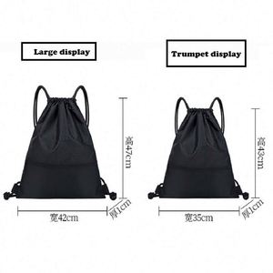 กระเป๋าออกกำลังกายแบบมีเชือกผูก รุ่น Unisex พร้อมโลโก้สั่งทำ ลายสวย กันน้ำ พร้อมหูหิ้วนุ่มและสายสะพายสบาย - Product Image 4