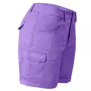 Top Trening Short Cargo personnalisé taille haute pour femme, élégant, coupe ajustée avec poches fabriqué au Pakistan - Product Image 2