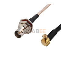 BNC Jack Bulkhead Écrou latéral avant vers MCX Plug Assemblage de câble Rf à angle droit, avec coaxial 100cm 50 Ohm RG316