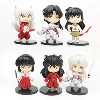 6PCS/SET Inuyasha Sesshoumaru Set Figur Tema Cinta Anime Kartun Jepang 10cm