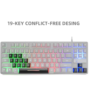 Teclado Mecánico para Juegos, 87 Teclas, Retroiluminación RGB, Cableado USB Tipo A, Anti-Ghosting, Programable, Plástico, para Escritorio - Product Image 2