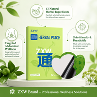 Patchs amincissants pour le ventre et la taille Herbal Zexie Baishao OEM, 12 pièces/boîte, autocollants amincissants, vente en gros, prix direct usine