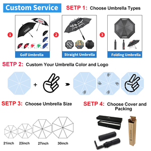 Biểu tượng tùy chỉnh lớn bằng gỗ xử lý bán tự động điều khiển gấp ô Windproof <span class=keywords><strong>2</strong></span> gấp Mưa Ô Golf với in logo - Product Image 6