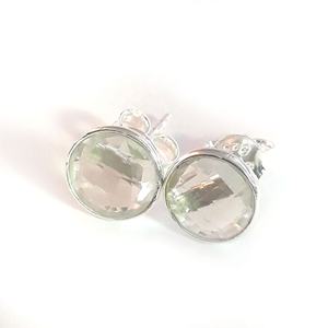 925 Sterling Silver <b>Crystal</b> Quartz <b>Studs</b> <b>Earring</b> - Product Image 1