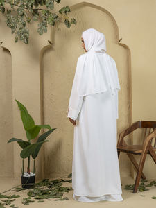 Nouvel ensemble Abaya Khimar brodé en polyester pour femme, robe de mariée musulmane à manches longues, coupe ample, style arabe, pour l'Aïd - Product Image 4