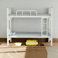 Lit superposé en fer robuste facile à installer, cadre épaissi stable et durable, planches multicouches pour dortoir, école, construction, maison