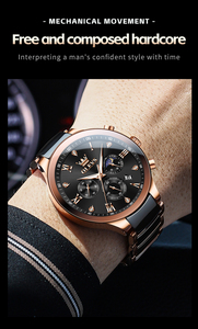Relojes OLEVS 7004 para Hombre con Calendario, Relojes de Lujo de Acero Inoxidable con Correa de Cerámica, Relojes de Cuarzo con Manecillas Luminosas para Hombre de Negocios - Product Image 3
