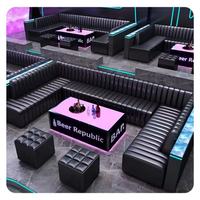 Ensemble de bar d'angle en forme de L moderne à 7 places pour usage commercial, bar à domicile, en cuir synthétique résistant à l'eau, idéal pour la cuisine