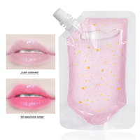 Base de brillant à lèvres changement de couleur, Gel, hydratant, avec feuille d'or, vente en gros, matériel de maquillage, 50/100ml