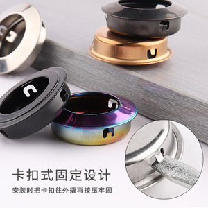 Stainless Steel Round <b>Concealed</b> Cabinet Handle For Wardrobe Kitchen Bathroom Drawer Minimalist Design Antirust Feature - Product Image 3
