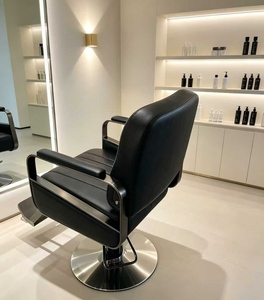 Silla Ergonómica de Estilismo para Peluquerías y Barberías, Mueble de Salón de Cuero con Rotación de 360 Grados, Diseño Moderno - Product Image 6