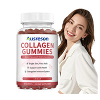 Gummies de Collagène Naturel Ausreson OEM – Complément Beauté Éclaircissant pour la Peau, Antioxydant, L-Glutathion, Bonbons Gommeux au Collagène