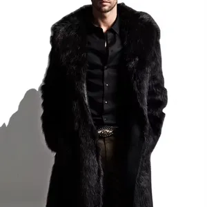 Nuevo diseño de los hombres abrigo de piel de visón abrigo de piel de un largo abrigo ropa de invierno