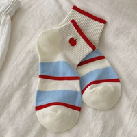Chaussettes mi-mollet côtelées en coton brodé personnalisées, mignonnes, avec motifs animaux, fruits et textes, pour femmes et jeunes filles, mode quotidienne décontractée