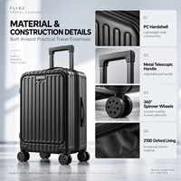 Valise PC Moderne et Fonctionnelle en Gros avec Ouverture Frontale, Port USB, Porte-Gobelet, Crochet de Suspension, Serrure TSA et Poignée Télescopique