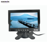 Écran fendue 7 "LCD TFT, 4 canaux, moniteur de voiture avec support en forme de U