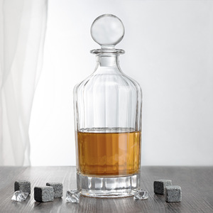 Nhà Máy Bán Buôn Chì Miễn Phí Tinh Thể Thủy Tinh Whiskey Chai Thiết Lập Mới Dọc Sọc Thiết Kế Cho Brandy Và Tequila Nút Chai Niêm Phong - Product Image 6