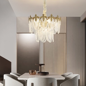Moderne bladglas hanglamp plafondlamp voor woonkamer hotel villa luxe <span class=keywords><strong>design</strong></span> bladeren LED kroonluchter glazen lamp - Product Image 3