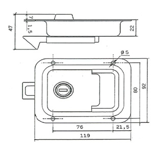 กล่องเครื่องมือสแตนเลสสำหรับรถพ่วงพร้อมกุญแจล็อคแบบก้านโยกกันน้ำ - Product Image 4