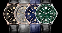 Miyota-reloj con bisel giratorio de 43mm para hombre, de zafiro automático japonés, BGW9 y C3, número luminoso, correa de cuero genuino, 9015