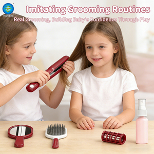 Juego de Juguetes de Belleza de Plástico <span class=keywords><strong>para</strong></span> Niños Pequeños, Set de Peluquería con Plancha, Música, Luz, Peine, Espejo y Maquillaje - Product Image 6