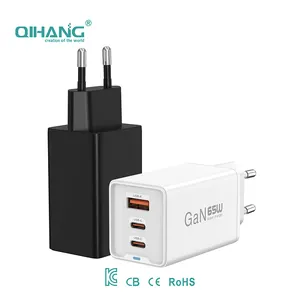 मैकबुक के लिए आईपैड के लिए नवीनतम 65W GaN 3 पोर्ट USB-C USB ट्रैवल एडाप्टर हाई स्पीड मोबाइल फोन USB C वॉल चार्जर