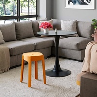 Ensemble de table à manger contemporaine avec panneau design tulipe, pieds en acier inoxydable, meubles en bois modernes pour appartement, maison, cuisine