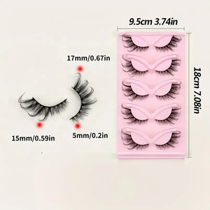 Pestañas artificiales 3D de zorro reutilizables fáciles de limpiar con apariencia de ojo de gato esponjoso Pestañas postizas largas inclinadas y delgadas - Product Image 3