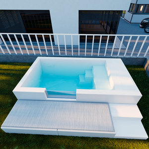 Piscine Intérieure Moderne en Fibre de Verre Blanche, Durable et Innovante, avec Fenêtre en Verre Acrylique Mini pour Jardin et Maison - Product Image 6