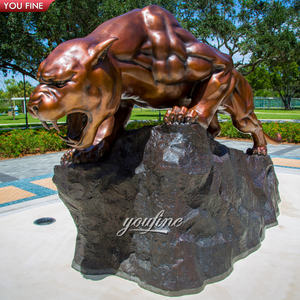 屋外の学校の庭の装飾有名なヒョウミレニアムマスコットPITTブロンズパンサー像彫刻 - Product Image 6