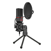 Microphone de bureau professionnel à condensateur, support trépied portable, microphone de bureau pour les jeux en streaming