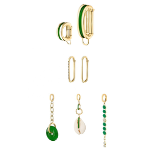 Boucles de bikini |   Connecteurs de pendentifs à clipser pour bikini en acier inoxydable plaqué or PVD 18 carats |   Breloque à clipser pour maillots de bain en gros - Product Image 6